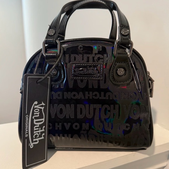Von Dutch Handbags - Von Dutch Black Reflective Bag